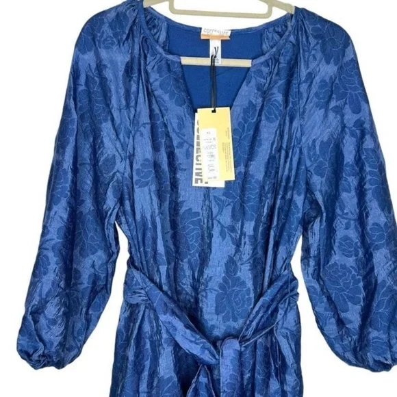 Gorgeous spring blue floral dress XS nwt - Picture 7 of 10